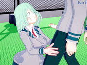 Toru Hagakure and Izuku Midoriya have intense sex on the rooftop. - My Hero Academia