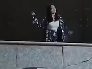 军训跳舞白吊带小姐姐，胸真大哦
