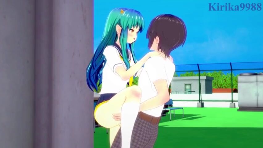 Lum and I have intense sex on the rooftop. - Urusei Yatsura (2022) Hentai