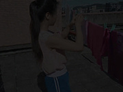 精品推薦 劇情演繹之鄰家混血女孩頂樓曬衣被全裸強上爆操 意外絕頂高潮刺激 1080P高清原版