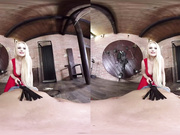 Busty blonde looks like an angel in VR