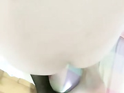 哺乳期小少妇小萍萍和老公在家玩，抹上酸奶人奶口交仰头插嘴再爆菊，抹油翘起屁股后入插菊花