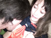 制服時代 睽違許久看到肉棒興奮止不住 秋田弘子