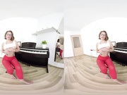 Carolin maturbates during piano lesson 180VR